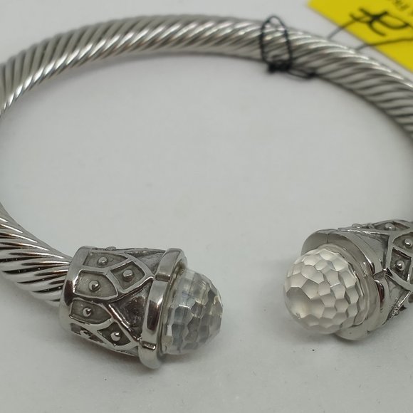 Andre Francois Stainless Steel 7" Cable Bangle NEW - Picture 3 of 6